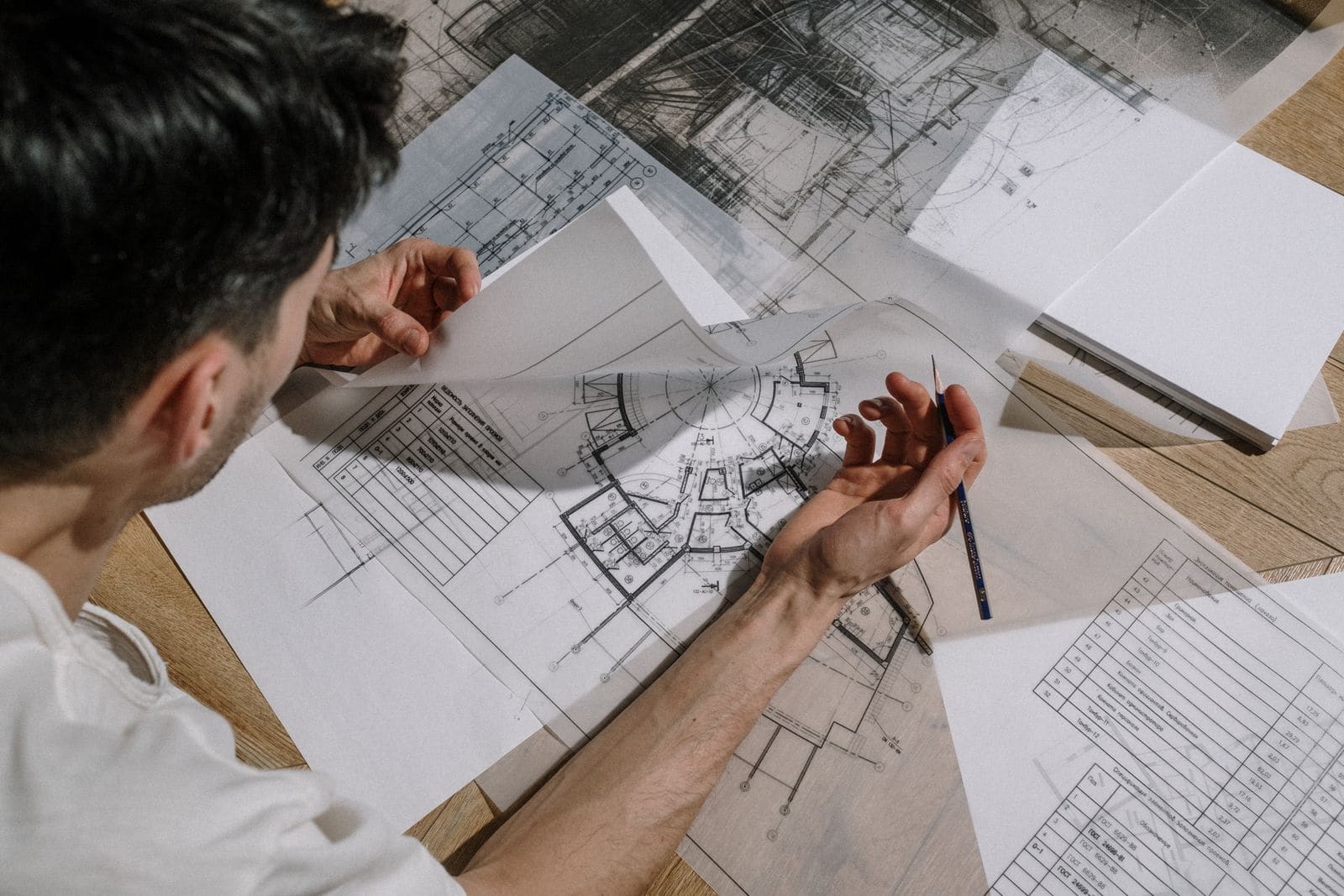 Architekturskizze für einen Umbau in Zürich